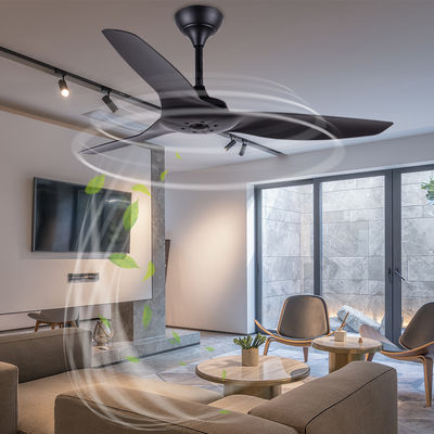 ABS Blade American سقف پنکهs اتاق نشیمن سیاه 52 اینچ فن سقف