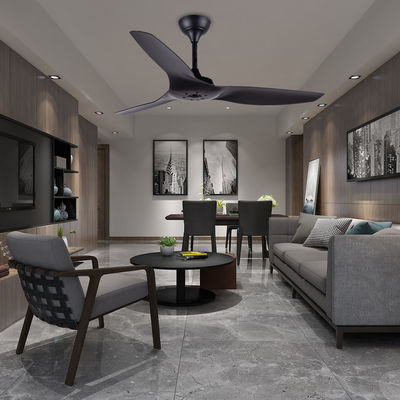 ABS Blade American سقف پنکهs اتاق نشیمن سیاه 52 اینچ فن سقف