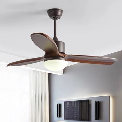 52 اینچ LED 3 تیغ چوبی فن سقف DC موتور نور چوبی فن سقف