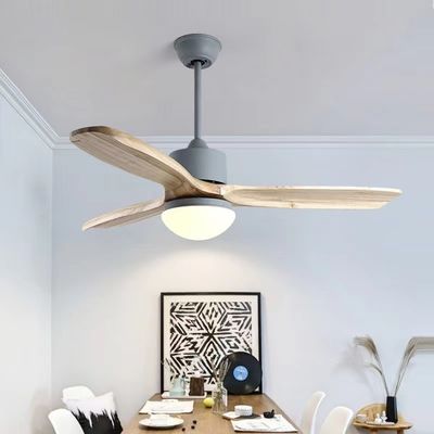 52 اینچ LED 3 تیغ چوبی فن سقف DC موتور نور چوبی فن سقف