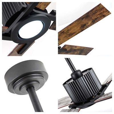 فن های سقف آمریکایی ریترو پنبه قهوه ای 52 چراغ فن سقف