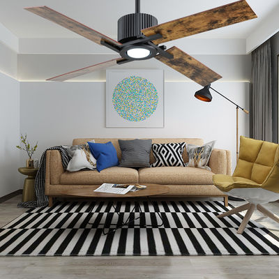 فن های سقف آمریکایی ریترو پنبه قهوه ای 52 چراغ فن سقف