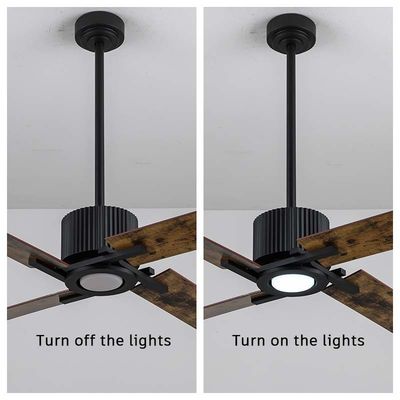 فن های سقف آمریکایی ریترو پنبه قهوه ای 52 چراغ فن سقف