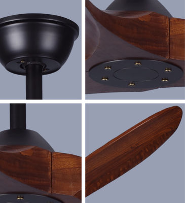 فانتزیون سقف چوبی جامد قهوه ای ECO 52in 3 Blade Wood